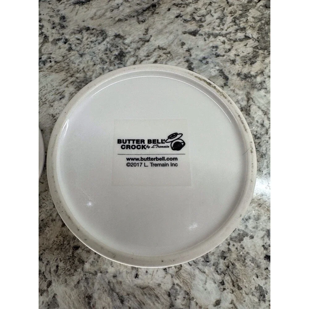 Butter Bell Crock -by L. Tremaine French Ceramic Butter Keeper White Linen